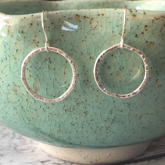 Jewelry - NEW - Handmade Silver Organic Circle Earrings